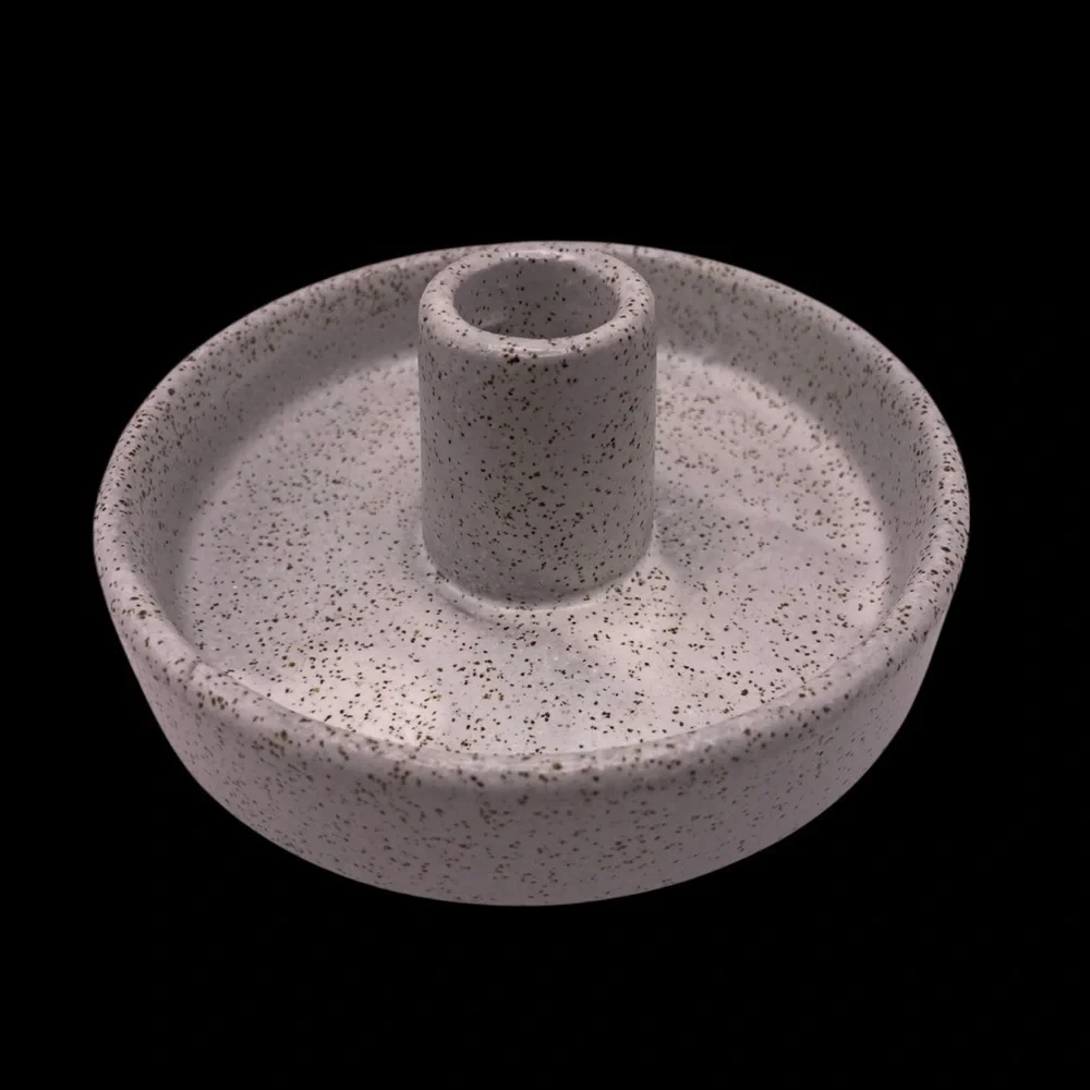 Smith & Hawken Gray Speckled Ceramic Candle Holder Modern Minimalist 5